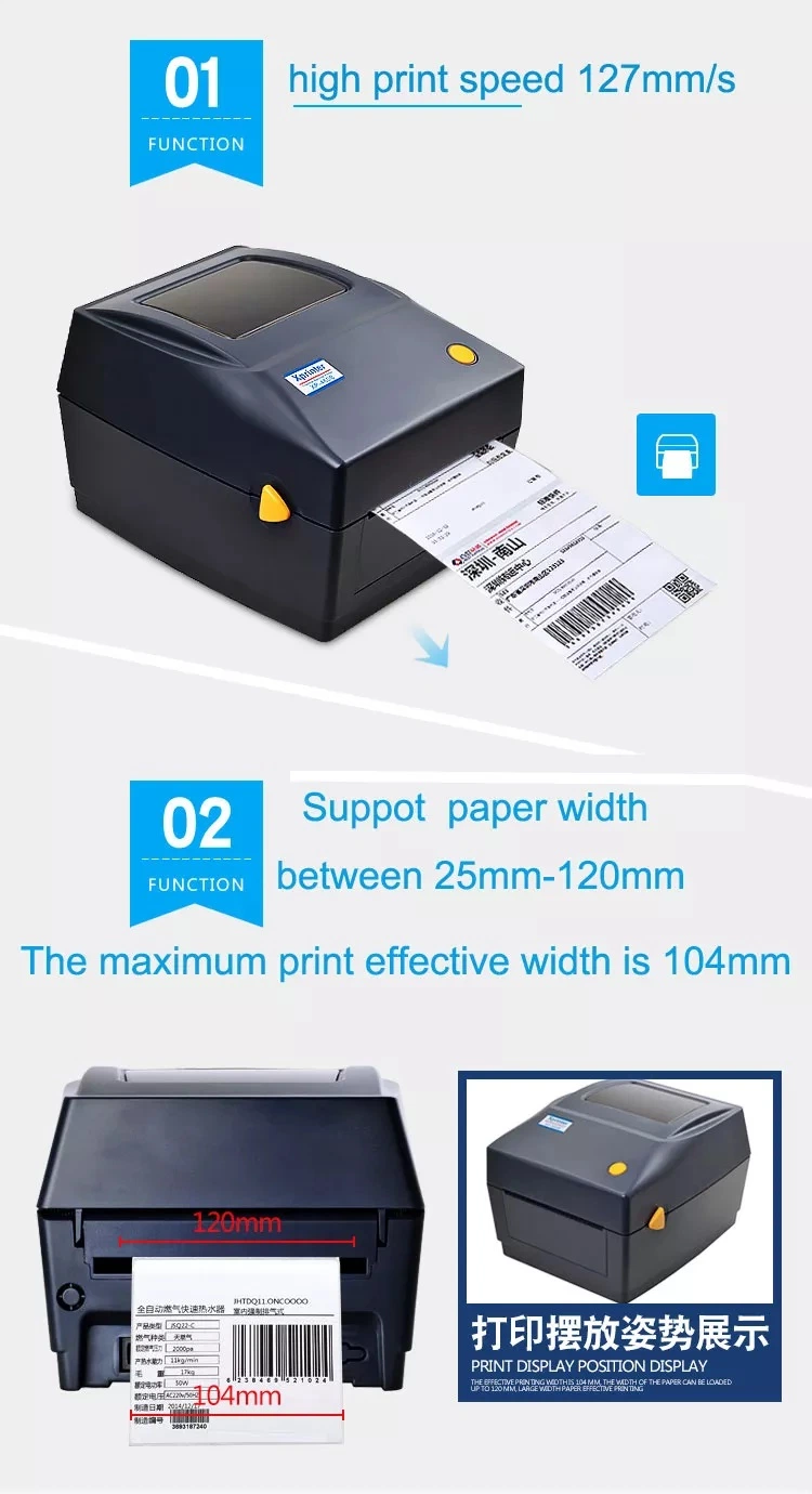 Barway Direct Thermal Barcode Label Printer with USB Port 203dpi Resolution