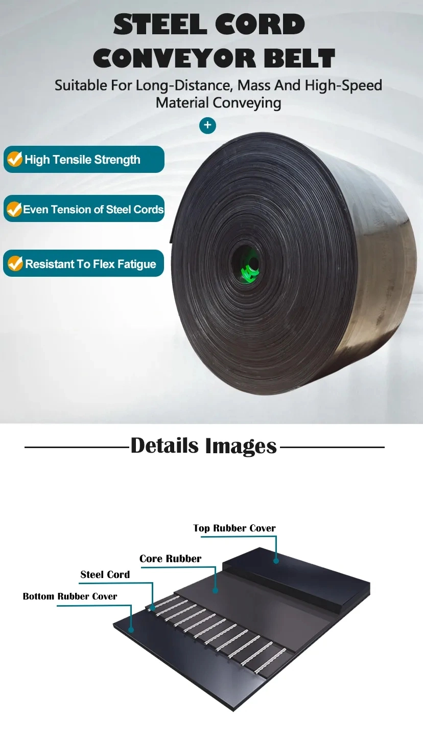 China Professional Supplier Heavy Duty Steel Cord Rubber Conveyor Belt with Fire Resistant/Tear Resistant/Heat Resistant for Mining/Forging/Cement/Coal