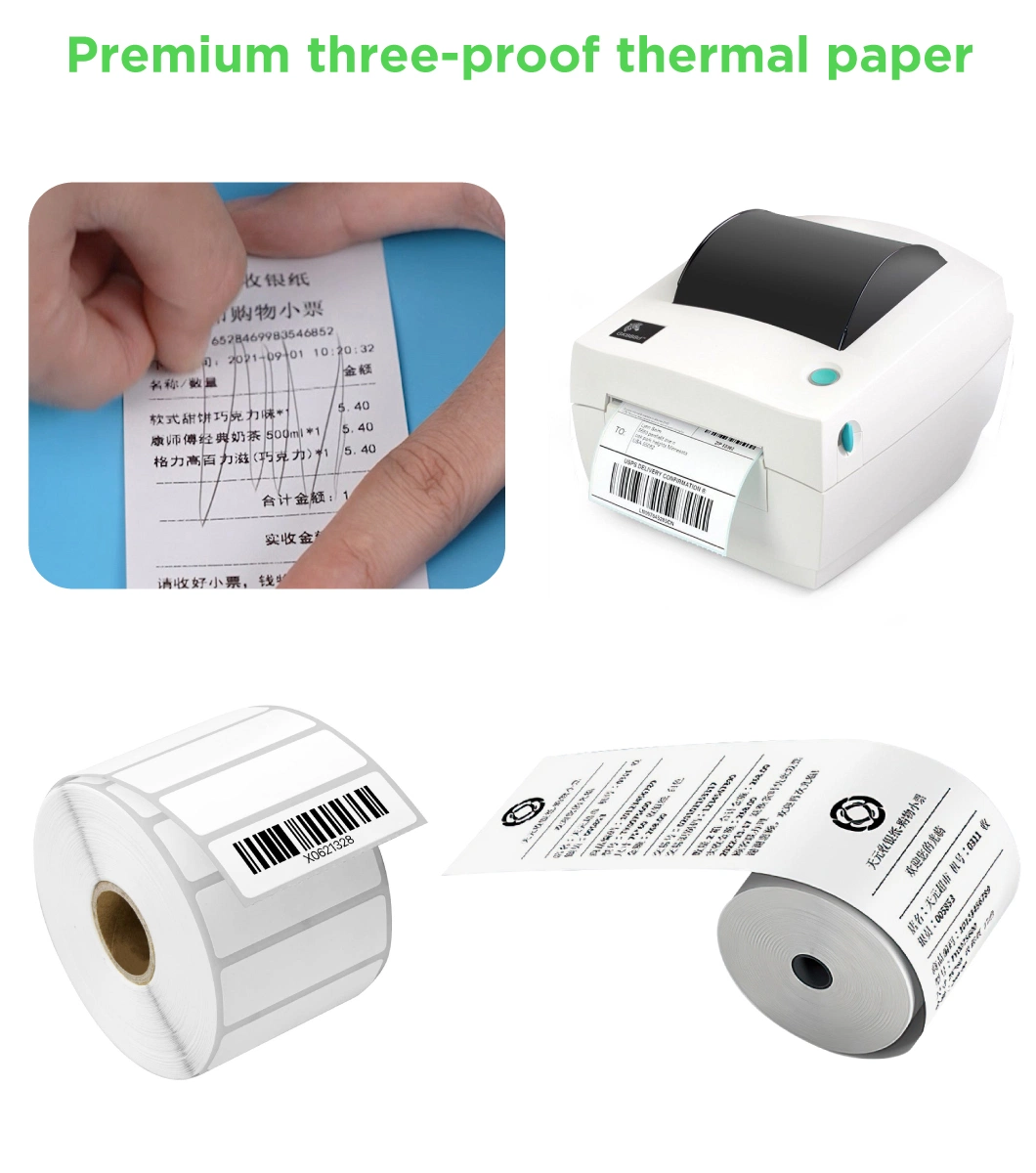 Directly Print Barcode Thermal Label Bar Coded Sticker Self Adhesive Thermal Paper Jumbo Rolls with Hot Melt Glue