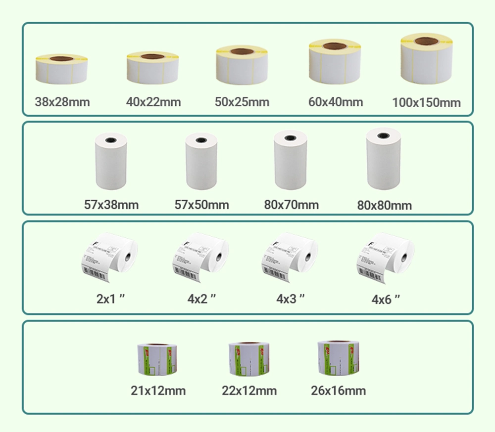 Customized Direct Thermal Label Roll and Thermal Transfer Label Sticker for Printer