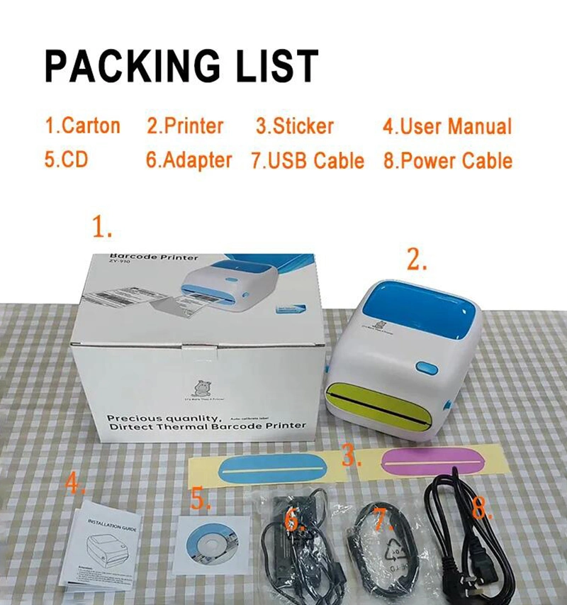 Newest Design Thermal 4X6 Shipping Label Printing Address Waybill Sticker Printer