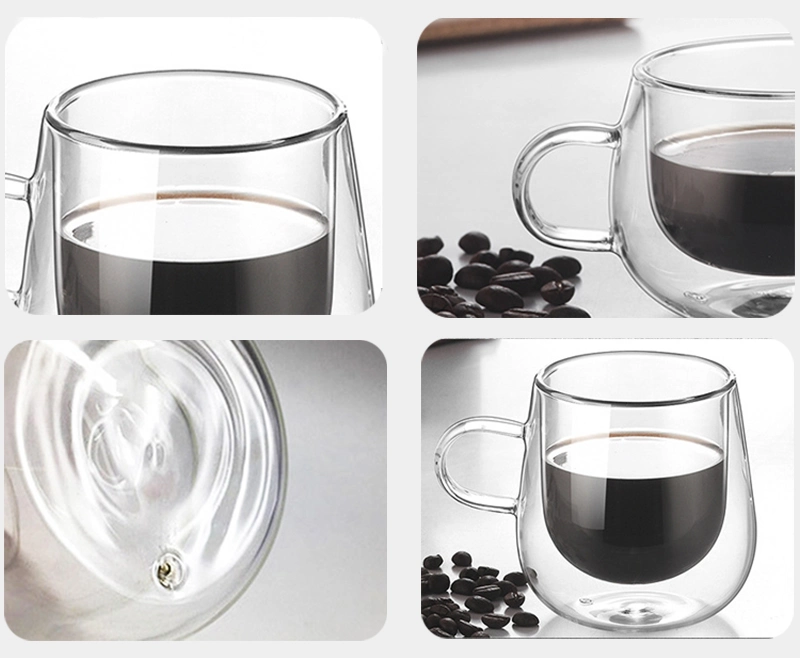 130ml 250ml Heat Resistant Double Wall Glass Kitchenware Glassware Coffee Tea Juice Water Milk Wine Beer Drinking Mugs Cup