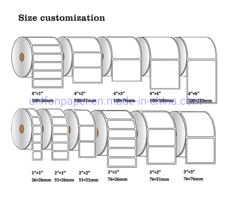 China Custom Supermarket Barcode Printing Stickers Rolling Thermal Label