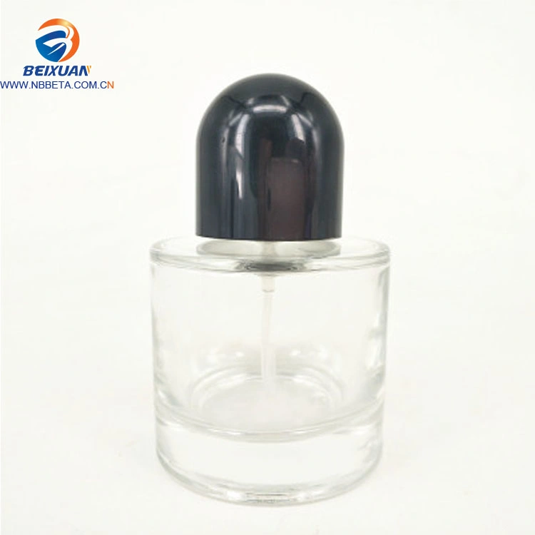 50ml Thick Clear Empty Round Glass Perfume Bottle Custom Label