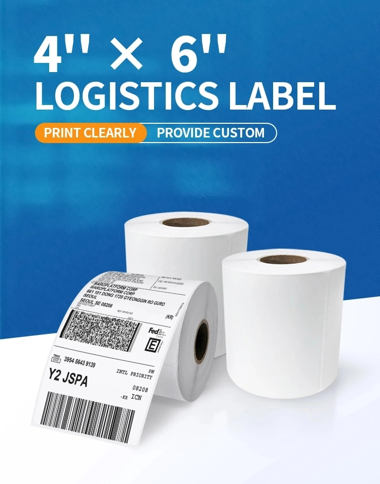 BPA Free 100 X 150 mm Label 6X4 Thermal Roll Label Address 4X6 Direct Thermal Shipping Label Thermal Direct Stickers