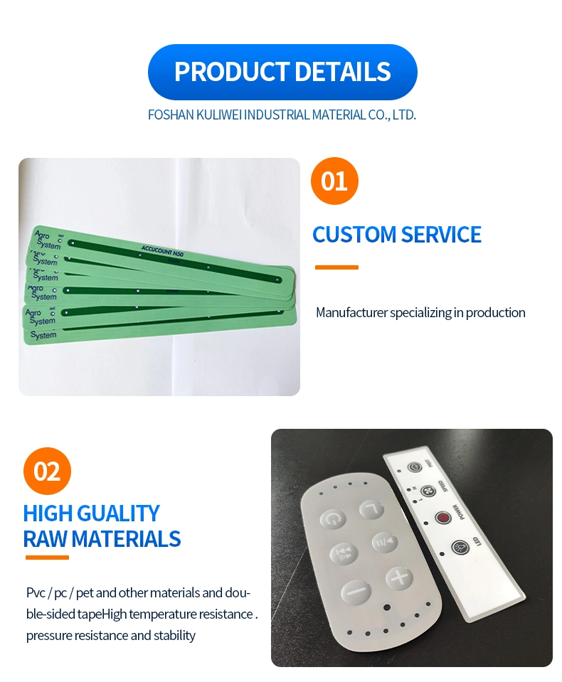 Design OEM Digital Printing with Buttons and LEDs Membrane Switch Graphic Overlay Custom Plastic Label Attendance Video Machine Custom Lexan Printing Graphic