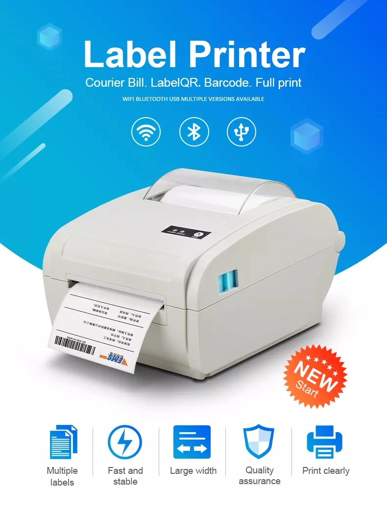 110mm USB Bluetooth Sticker Printing Machine POS Industrial Thermal Label Printer