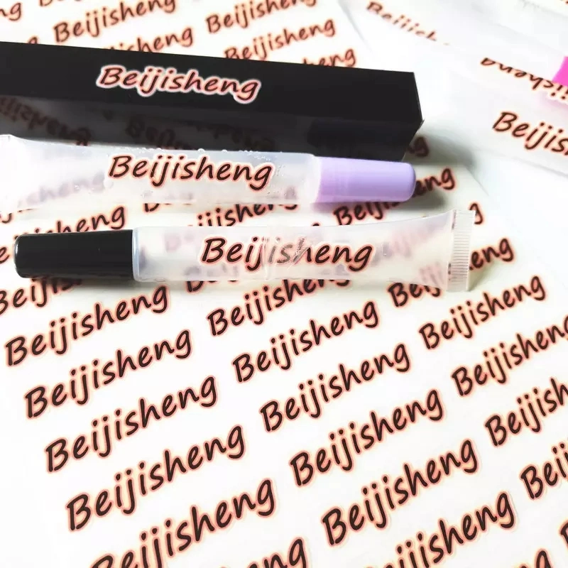 Custom Luxury Brand Waterproof UV 3D Lip Gloss Private Names Transfer Printing Vinyl Sticker Labels for Lipgloss Tubes Packaging