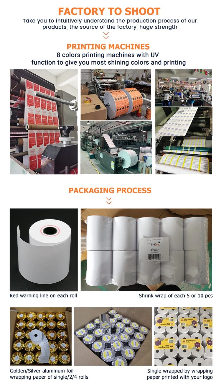 Thermal POS Till Paper Rolls 80*80mm 57*40mm Thermal Receipt Paper