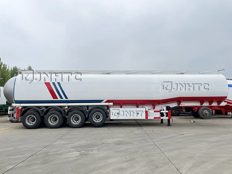 China Jnhtc 3-4 Axle aluminium Steel Fuel Tank Trailer 28000- 70000 Liters Liquid New or Used Fuel Oil Tanker Semi Trailer for Sale