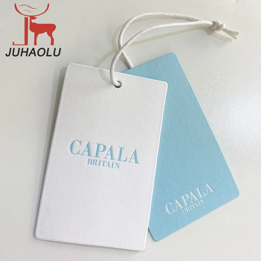 Factory Free Design Custom Embossed Logo Clothing Garment Apparel Swing Hang Tags Labels for Clothes