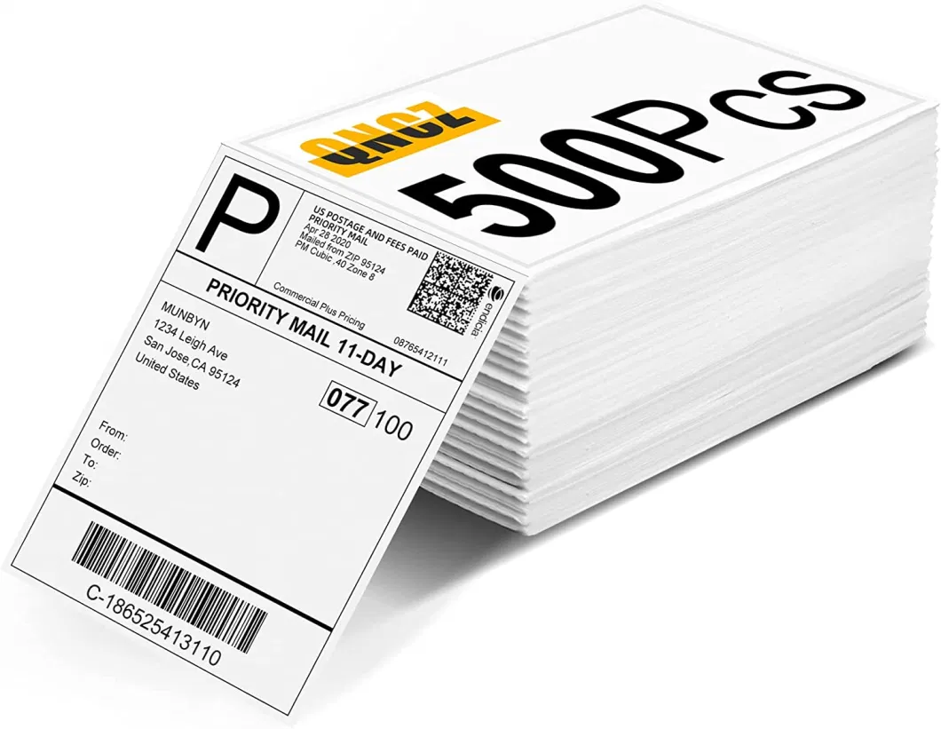 Custom Self-Adhesive Paper Transport Label Printer 4X6 Direct Thermal Paper Label