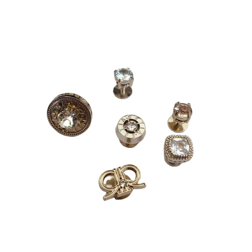 Tuxedo Stud Buttons Removable Rhinestones Zinc Alloy Links Cufflink Gold