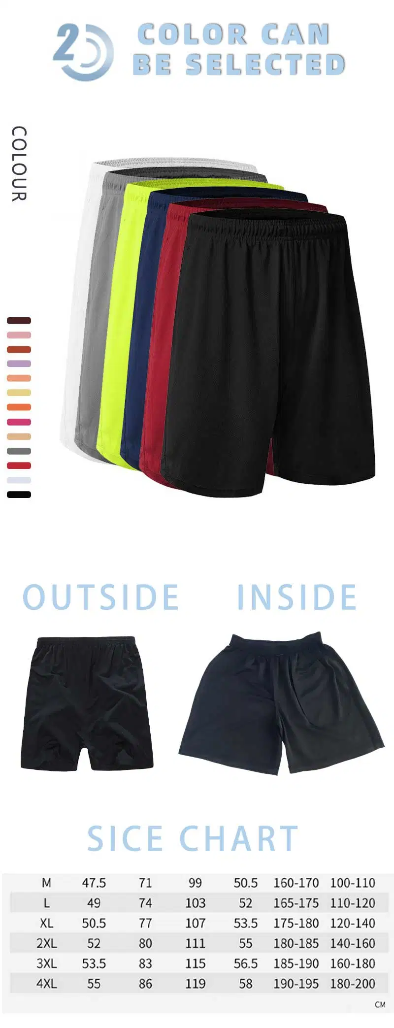 Custom 100% Poly Fast Dry Men Sports Wear Shorts