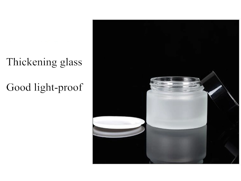 Factory Empty Cosmetic Jar 5g 10g 15g 20g 30g 50g 100g Frosted Glass Jar with Shiny Silver Cap