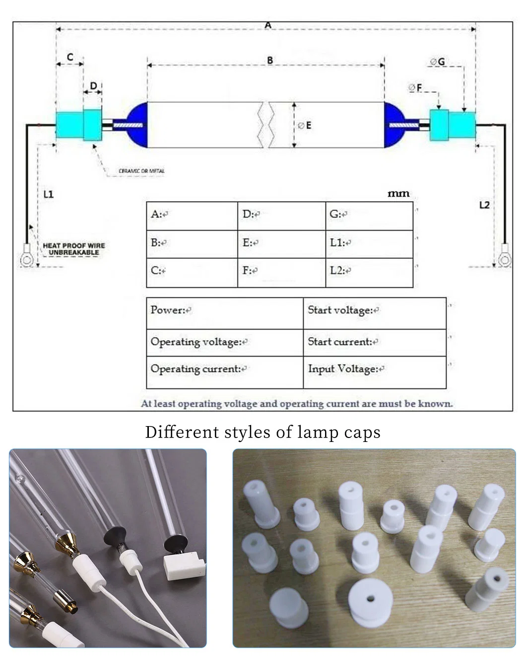 3kw Curing Ultraviolet Light UV High Pressure Mercury Lamp for Inkjet Printing