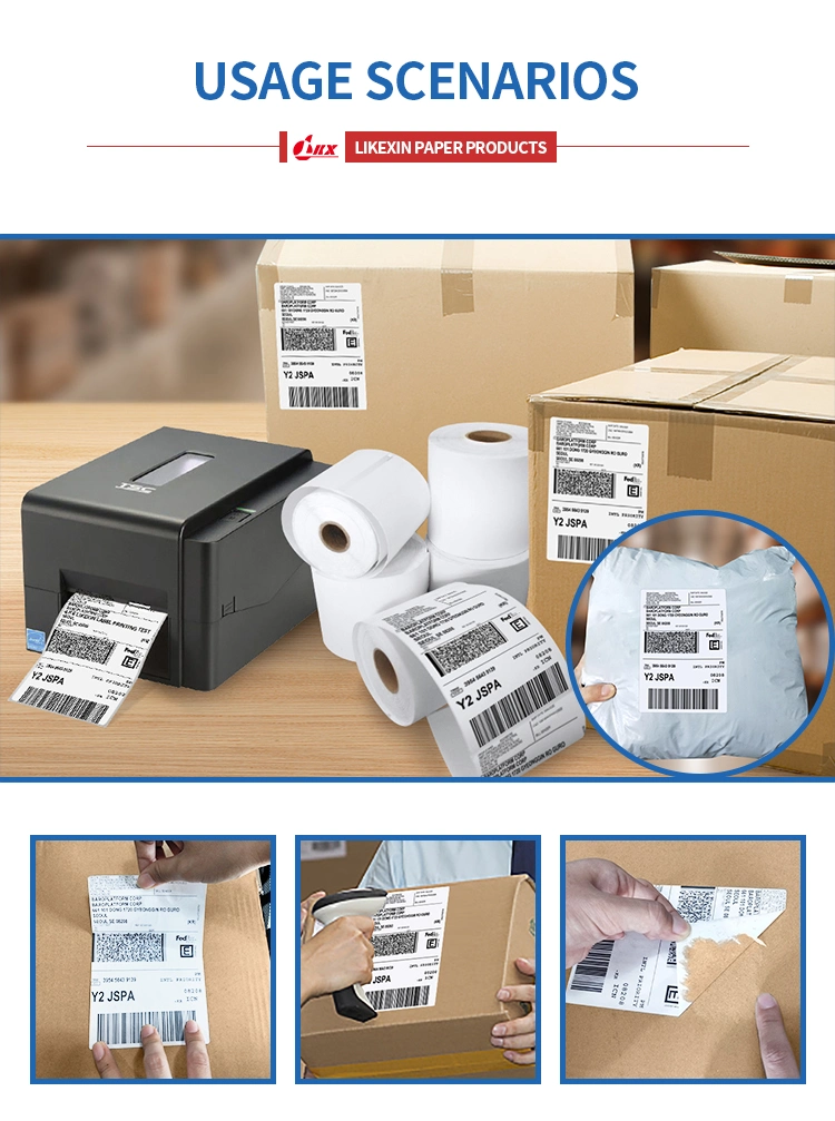 Likexin Free Sample Waybill Waterproof Express Shipping Sticker Rolls 4X6 Direct Thermal Labels