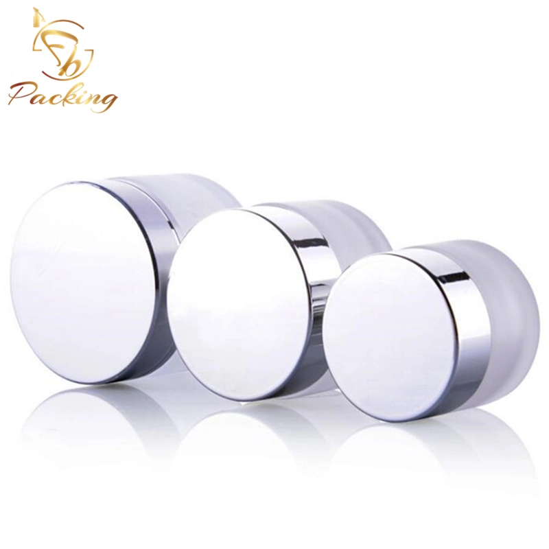 Top Quality Manufacturer 30g Frosted Glass Jar with Silver Aluminum Cap for Cream Candle Container