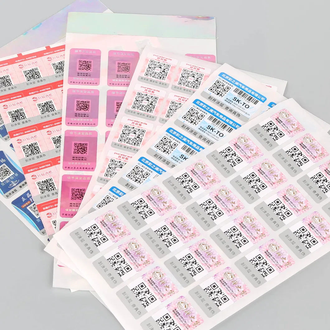 Color Black and White Anti-Counterfeiting Code Self-Adhesive Label