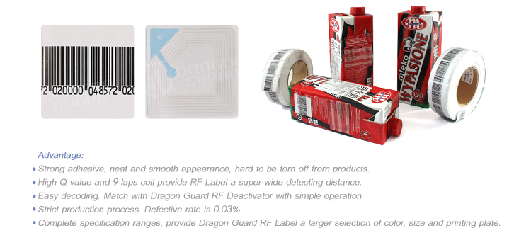 RF 30*30mm Alarm Sticker Security EAS Label for Supermarket
