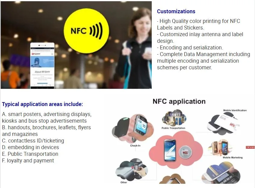 Custom Shape 13.56MHz RFID Epoxy NFC Sticker Tag Ntag213 Smart Label