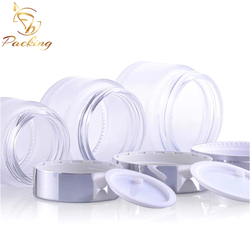 Top Quality Manufacturer 30g Frosted Glass Jar with Silver Aluminum Cap for Cream Candle Container