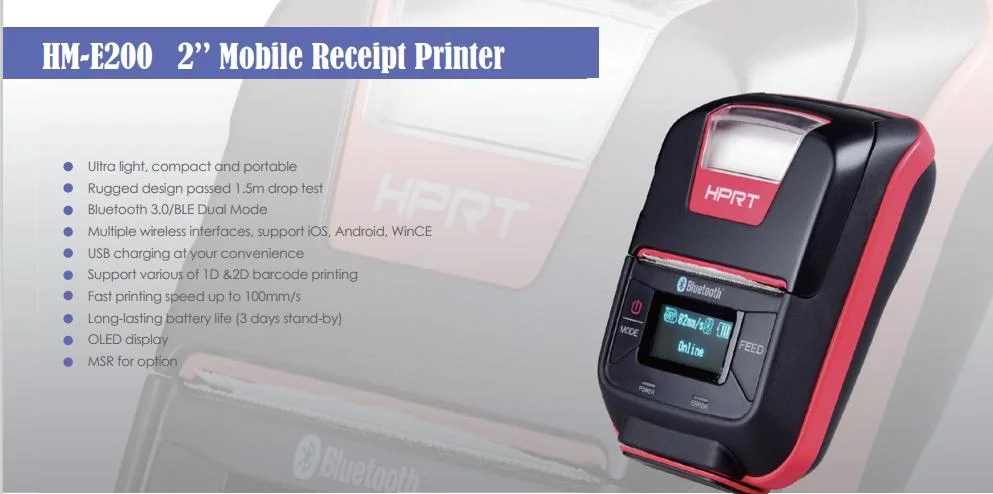 58Mm Portable Mobile Mini Ticket Label Printer Bluetooth Thermal Printer