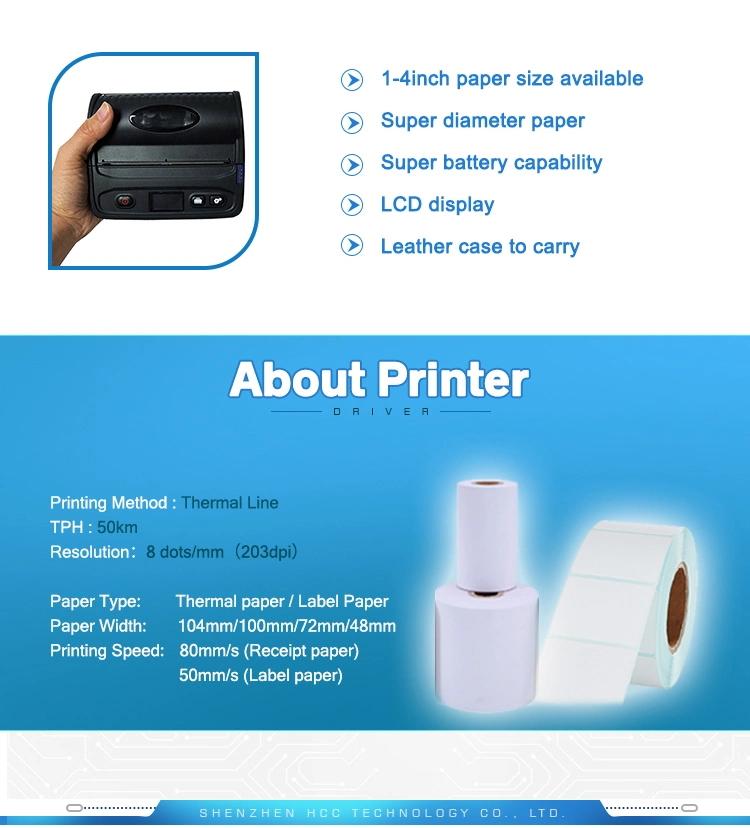 4 Inch 58mm Desktop Bar Code Label Barcode Printer Thermal for Shipping Labels (HCC-L51)