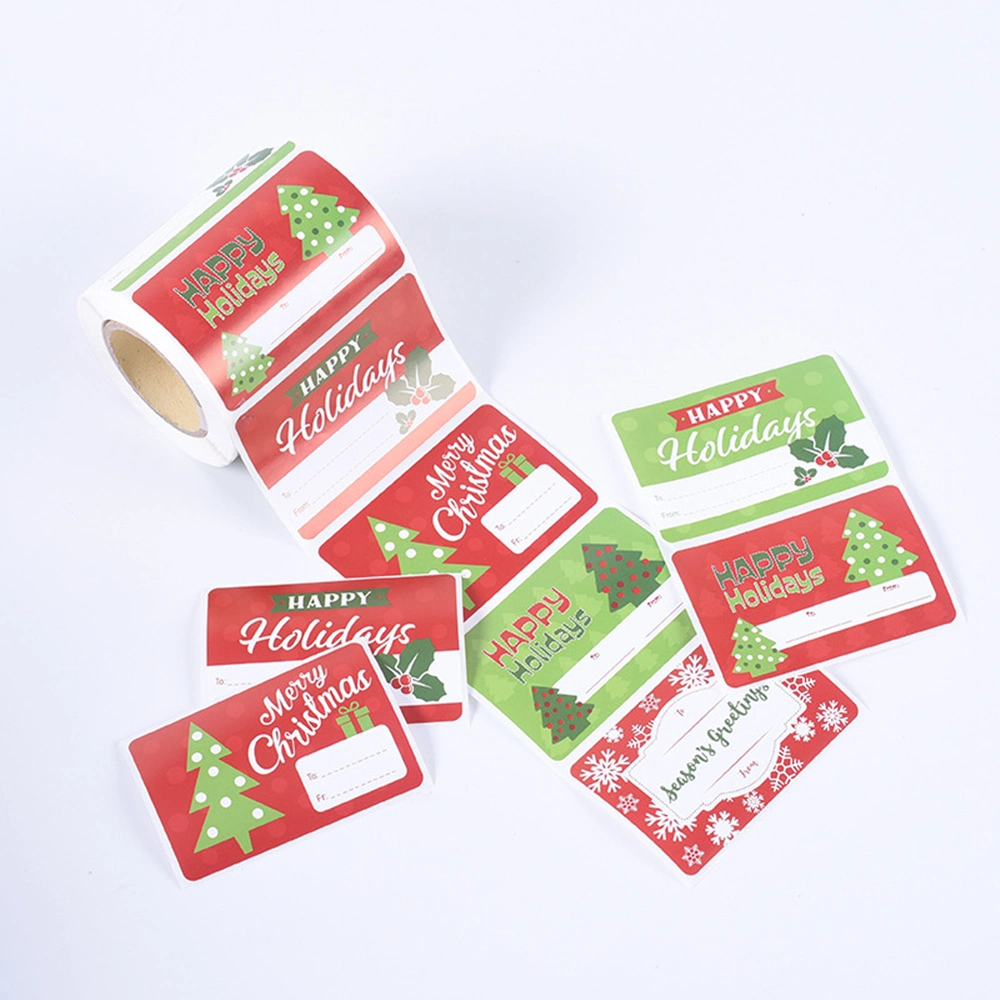 Custom Christmas Festival Gift Present Packaging Self Adhesive Paper Label