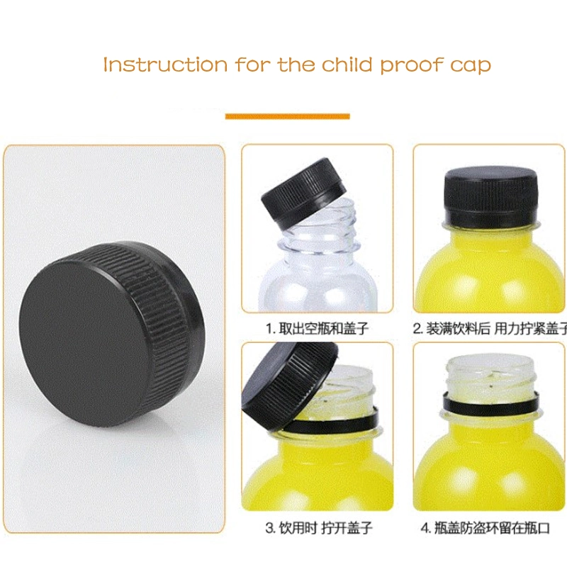 Factory Price 250ml 350ml Empty Round Pet Bottle with Black White Tamper Proof Cap