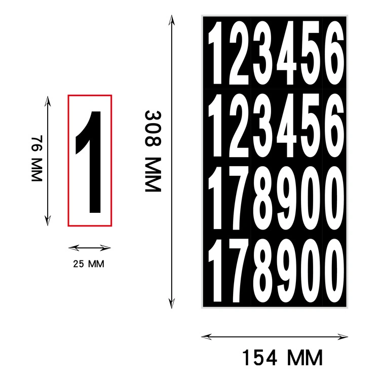 Spot Number Number Sticker Amazon Size Sticker Clothing Size Label 0-9 Number Sticker