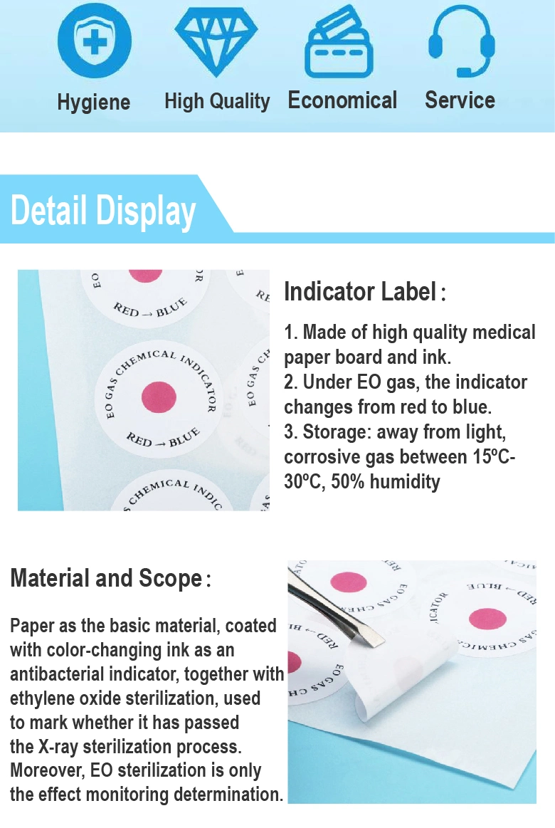 Medical Self Adhesive Chemical Eo Gas Sterilization Indicator Label