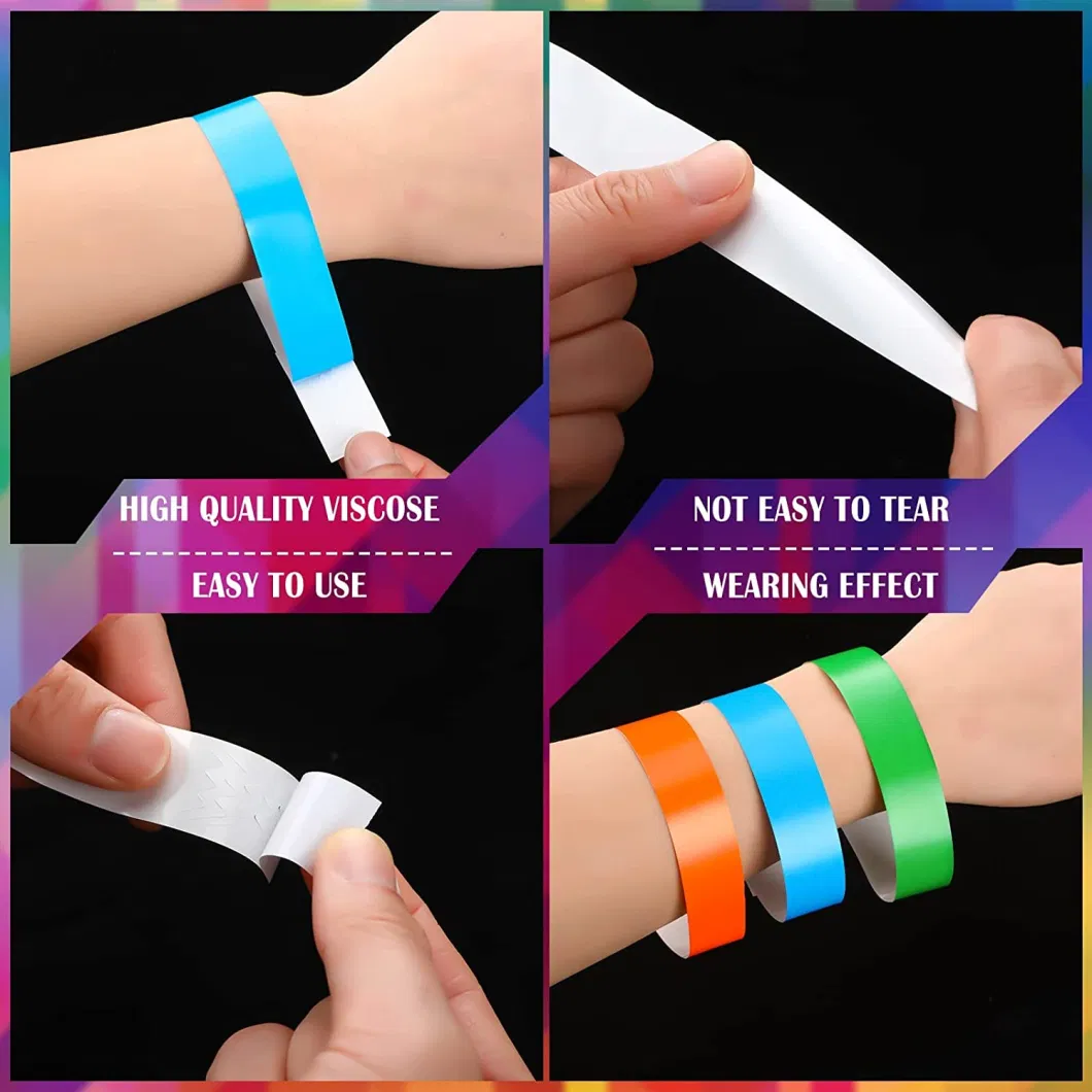 Thermal Transfer Printing Logo Label Synthetic Medical Paper Wristbands for Hospital
