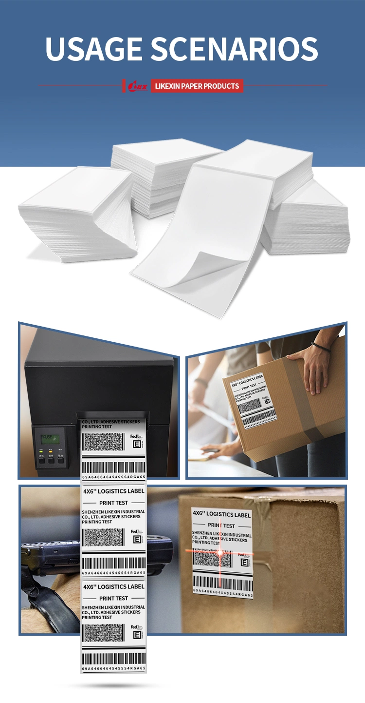 Free Sample Shipping Fanfold Label Thermal Blank Barcode Labels