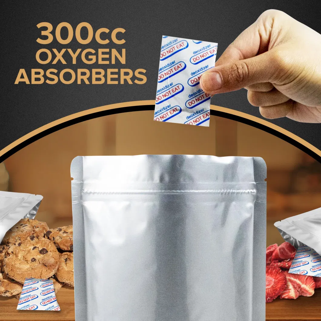 Reusable Heat Sealable Ziplock Resealable Airtight Smell Proof Packaging Baggies Mylar Bags with Oxygen Absorbers