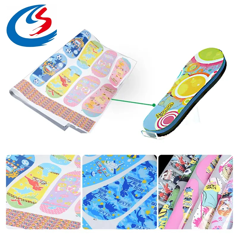 Custom Colorful Pink Stickers Heat Transfer Stickers for Summer EVA Women&prime;s Slippers