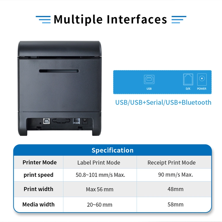 Xprinter XP-233B 2inch Imprimante Thermique Mobile Bluetooth Thermal Printer Label Printer