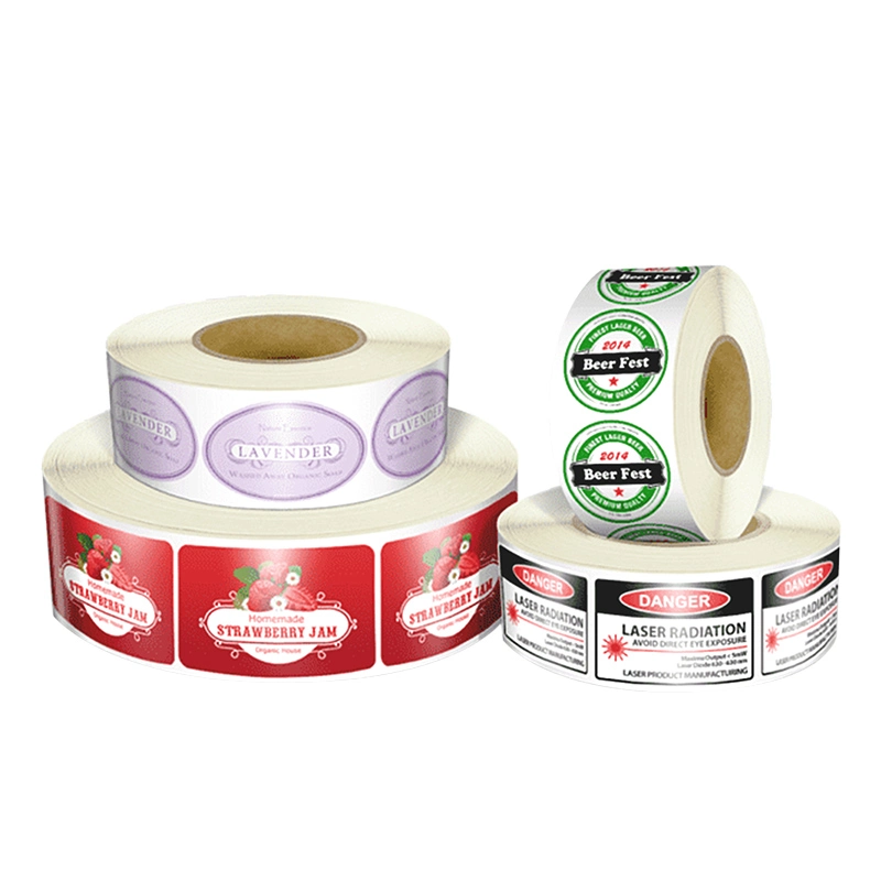 Custom Any Size Label Design Printing Label Stickers Rolls Waterproof Food Packaging Labels