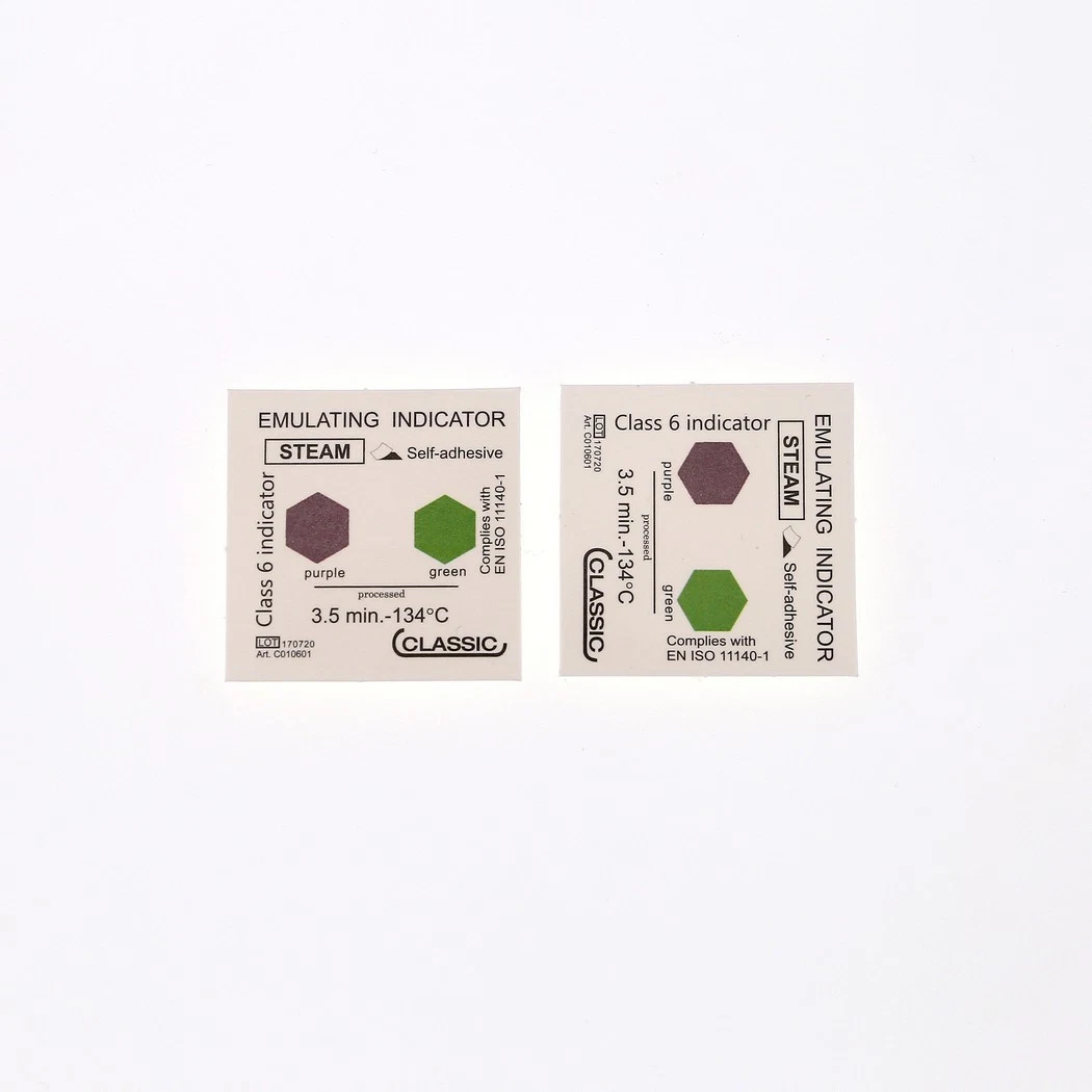 CE/ISO Approved Medical Infection Control Class 6 Steam Indicator Label with 250PCS/Box