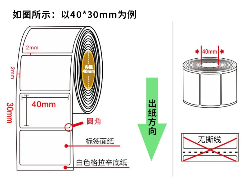 Top Coated Thermal Self-Adhesive 20 30*10 40*60 50*25 Amazon Fba Label Paper Sku Barcode Paper