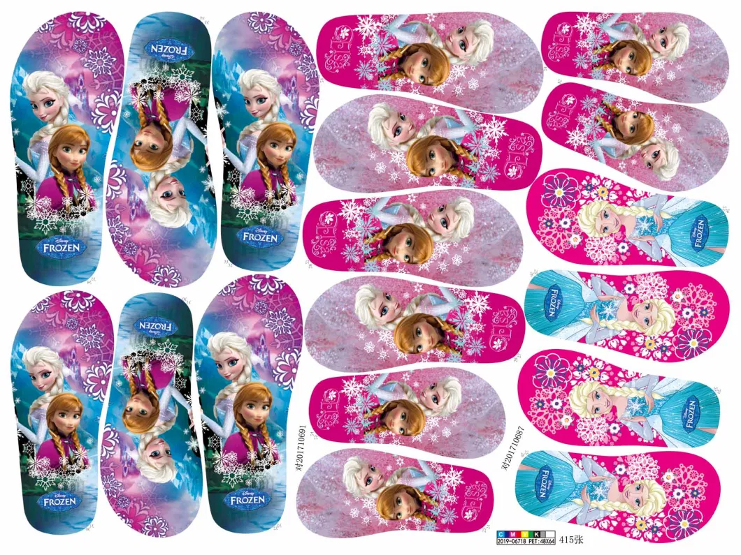 Custom Colorful Pink Stickers Heat Transfer Stickers for Summer EVA Women&prime;s Slippers