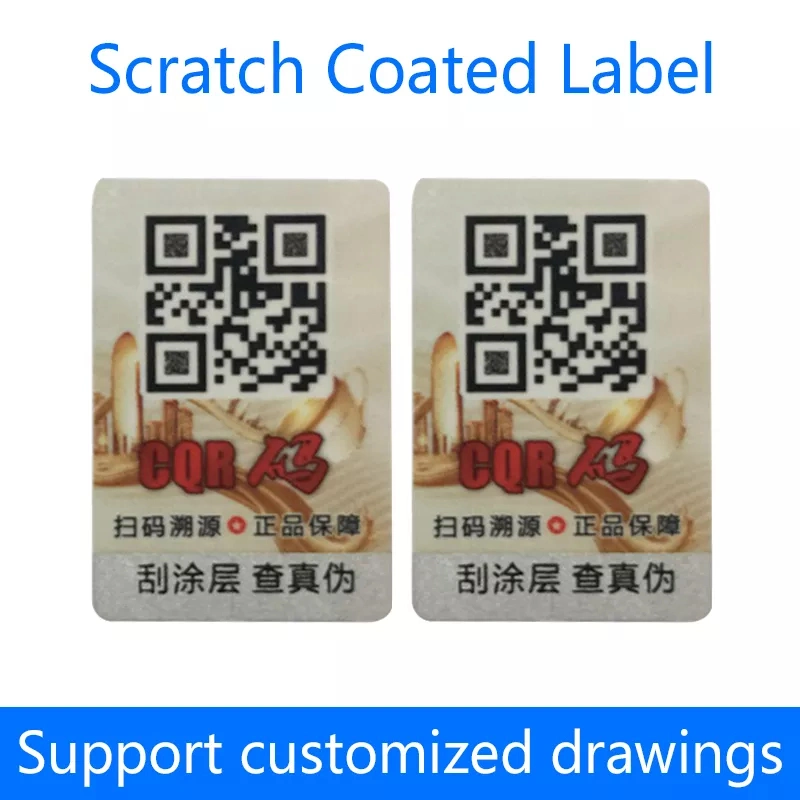 Custom Scratch Coating Label Anti-Counterfeiting Qr Code Label Waterproof and Oil-Proof Digital Anti-Counterfeiting Label