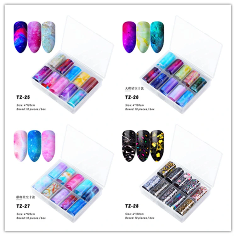 Nail Star Star Sticker Set Starry a Sticker Transfer Paper Colorful Laser Laser Star Paper 10 Mixed 4cm