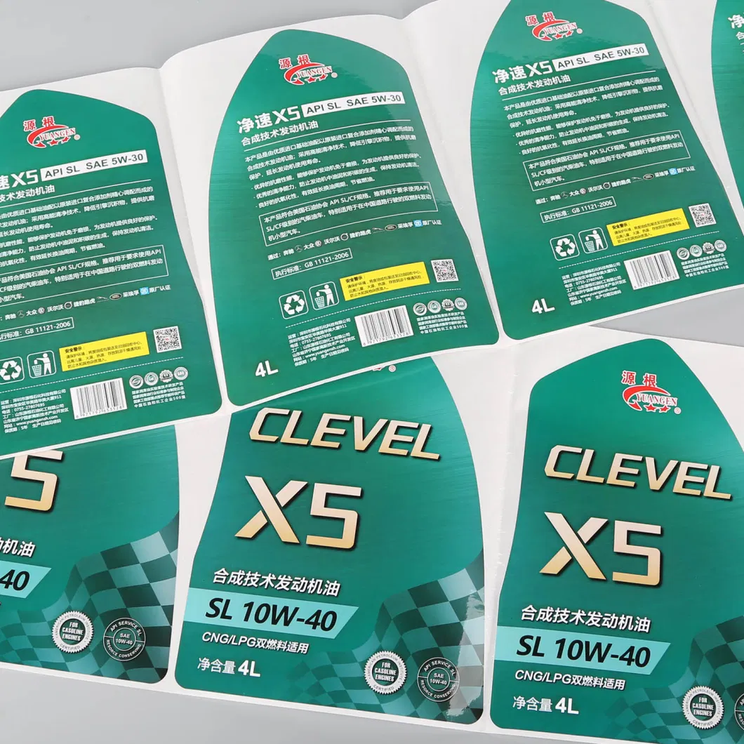 Special Adhesive Label for High-Quality Automotive Synthetic Engine Oil