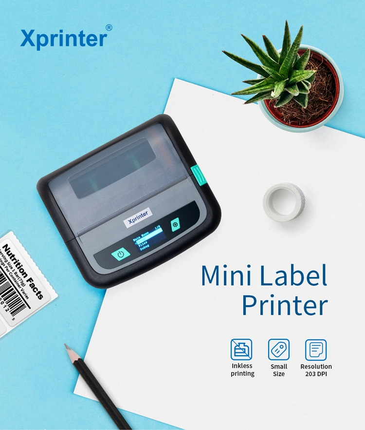 Xprinter XP-P441B 4inch Mini Impresora USB+Bluetooth Portable Direct Thermal Label Printer