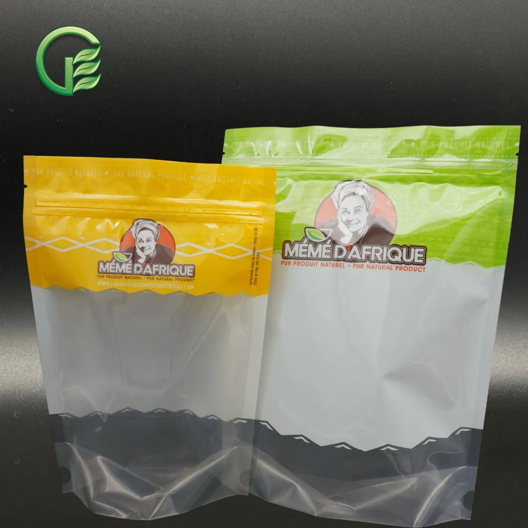 Bulk Packaging Transparent Window Label Sticker Lamianted Plastic Snack Bag Resealable Zipper Dried Fruits Vegetables Snack Candy Stand up Doypack Food Pouch