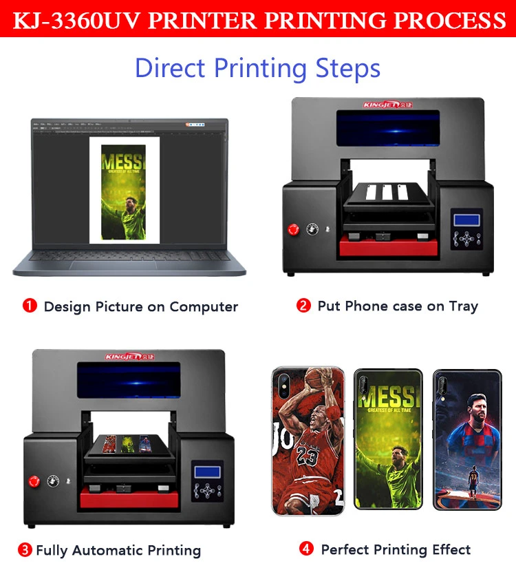 Factory Price Multifunctional Kingjet Digital Printing Cmykw Color UV Label Printer Kj-3360