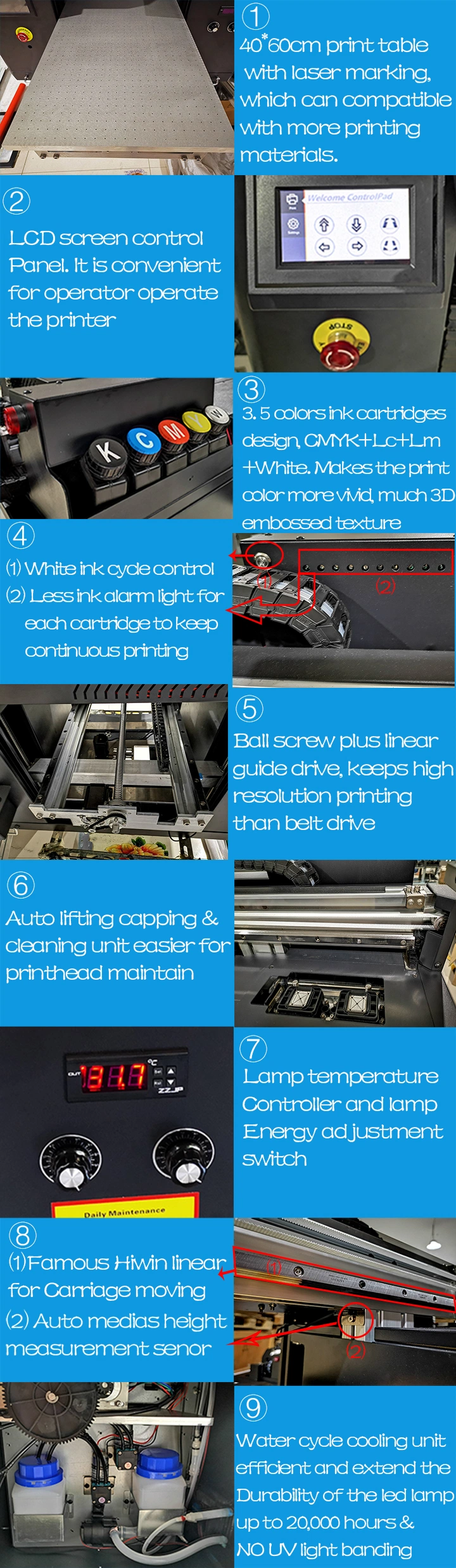 A2 UV Digital Inkjet Label Printer with White Ink