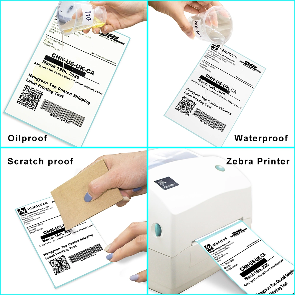 Shipping Label Manufacturer 100X150 Barcode 4X6 Direct Thermal Label Transfer Thermal Label