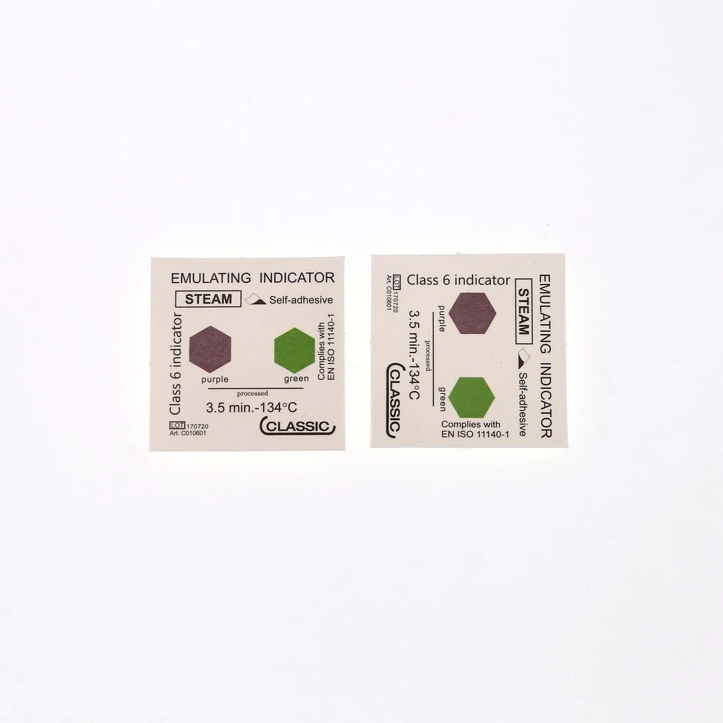 Disposable Autoclave Class 6 Steam Indicator Label From Purple to Green